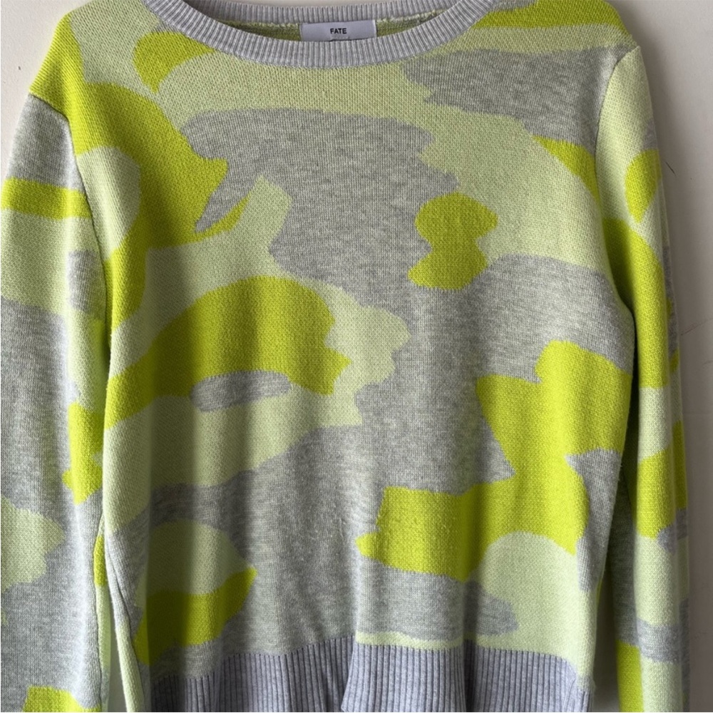Neon yellow lime camo sweater by FATE